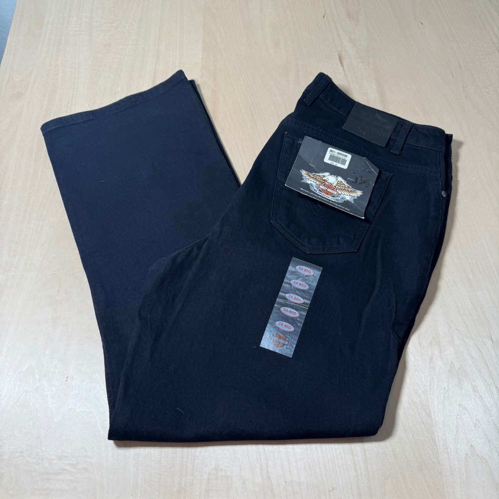 Harley Davidson Womens Black Bootcut Jeans New with Tags Size 24 Motorcycle